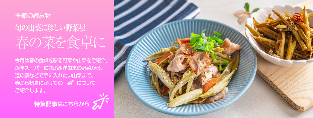 旬の山菜に珍しい野菜も！春の菜を食卓に
